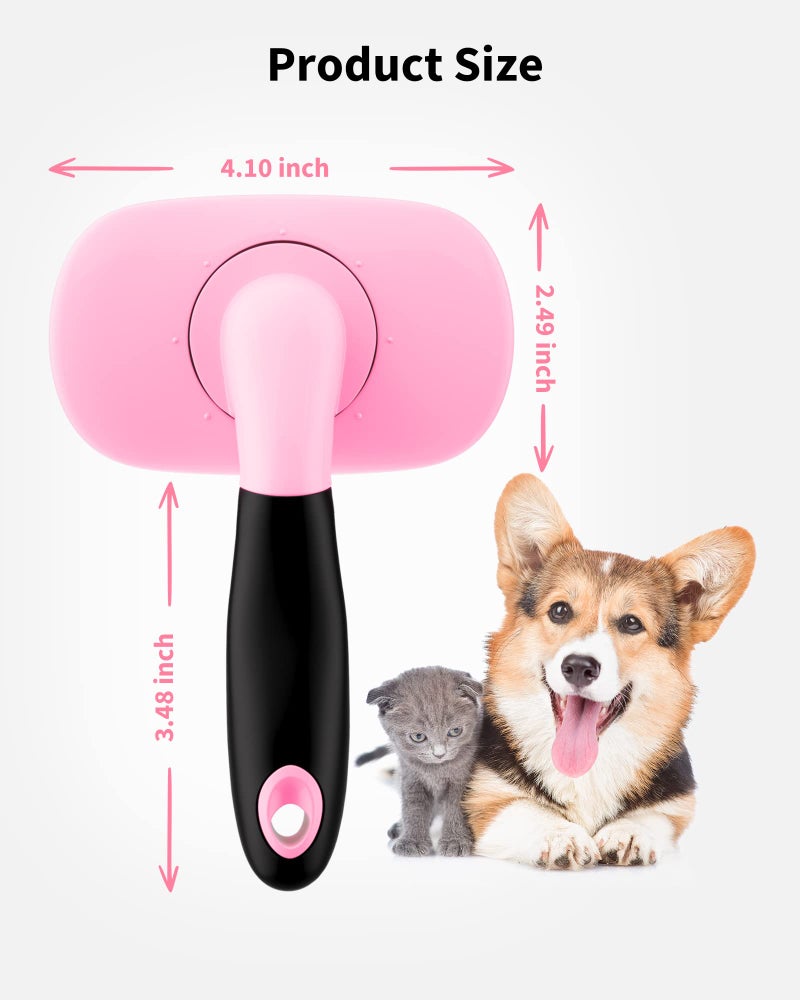 Glendan Dog & Cat Grooming Brush - Slicker Shedding Tool (Pink) - Image 5